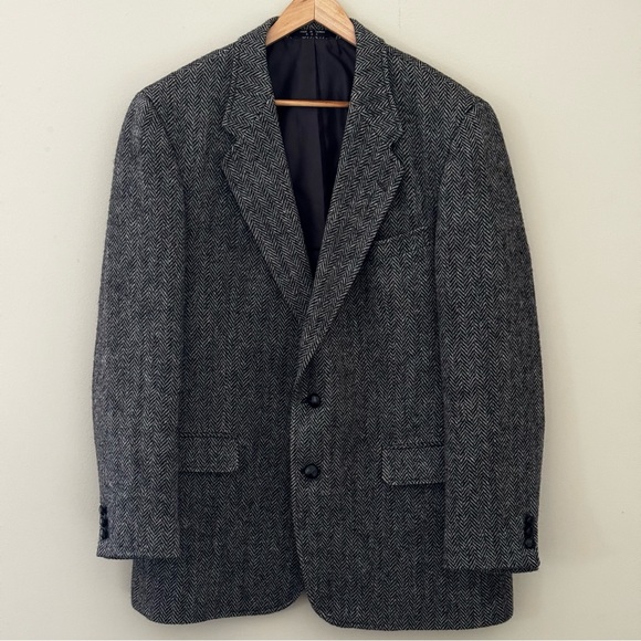 Jean Paul Germain Gray Herringbone 100% Wool Blazer Size 42R - Picture 1 of 7